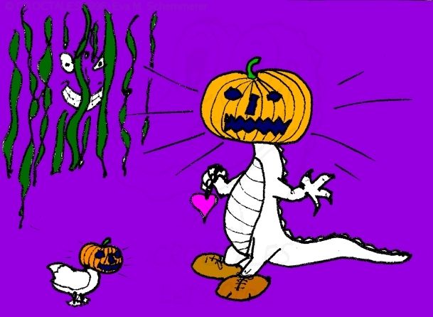 Happy Halloween a CROCTALES classic with pumpkin and duck